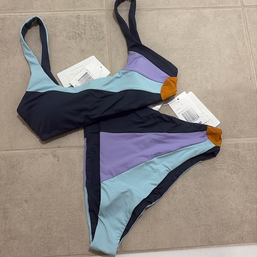 L*Space Multicolor Bikini Set - Blue, Purple, Orange